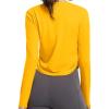 imagebaleaf Womens Long Sleeve Crop Workout Tops Soft Athletic Running Gym Shirts Casual Quick Dry TShirt with Thumb HolesYellow