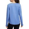 imagebaleaf Womens Long Sleeve Workout Athletic Shirts Lightweight Stretchy Running Yoga Tops with Cross Hem Thumb LoopLight Blue