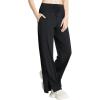 imagebaleaf Womens Loose Yoga Pants Wide Leg Athletic Pants High Waisted Casual Lounge Drawstring Sweatpants with PocketsBlack