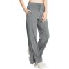imagebaleaf Womens Loose Yoga Pants Wide Leg Athletic Pants High Waisted Casual Lounge Drawstring Sweatpants with PocketsDark Grey