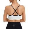 imagebaleaf Womens Low Impact Sports Bra Adjustable Spaghetti Strap Yoga Workout Bra with Removable PaddedStar White