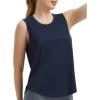 imagebaleaf Womens Sleeveless Workout Tops Athletic Racerback Tank Top High Neck Yoga Running Shirts Loose Fit Gym TennisClassic Navy