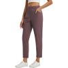 imagebaleaf Womens Travel Pants with Zipper Pockets Stretchy Work Pants Business Casual Slacks Golf Pants Dressy with PocketsBrown