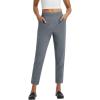 imagebaleaf Womens Travel Pants with Zipper Pockets Stretchy Work Pants Business Casual Slacks Golf Pants Dressy with PocketsDark Grey