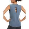imagebaleaf Womens Workout Tank Tops Racerback Open Back Yoga Top Sleeveless Running Shirts Loose Fit Athletic Gym SportsHeather Blue