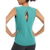 imagebaleaf Womens Workout Tank Tops Racerback Open Back Yoga Top Sleeveless Running Shirts Loose Fit Athletic Gym SportsHeather Green