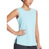 imagebaleaf Workout Tank Tops for Women Sleeveless Athletic Top Loose Fit Running Shirts High Neck Yoga Gym ClothesBlue