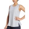 imagebaleaf Workout Tank Tops for Women Sleeveless Athletic Top Loose Fit Running Shirts High Neck Yoga Gym ClothesGrey