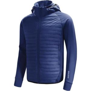 imagebaleaf Mens Running Jacket Lightweight Thumble Hole Warm Up Puffer Jacket Hybrid Thermal Coat Insulated Hiking GolfBlue
