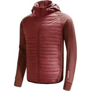 imagebaleaf Mens Running Jacket Lightweight Thumble Hole Warm Up Puffer Jacket Hybrid Thermal Coat Insulated Hiking GolfMerlot