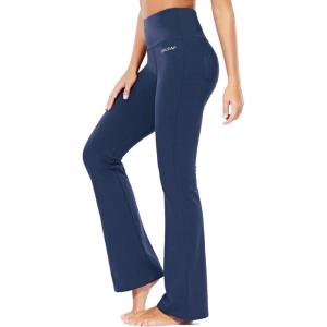 imagebaleaf Womens Cotton Flare Yoga Pants High Waisted Bootcut Bell Bottom Leggings Dressy Work Office TrousersNavy