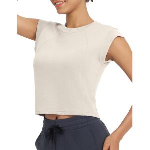 imagebaleaf Womens Crop Workout Tank Tops Modal Soft Sleeveless Yoga Top Athletic Running Lounge Loose ShirtsLight Brown