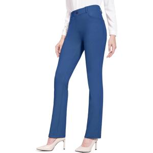 imagebaleaf Womens Dress Pants 29quot31quot Yoga Work Pants Straight LegBootcut Pull On Slacks Business Casual Office PocketsBlue