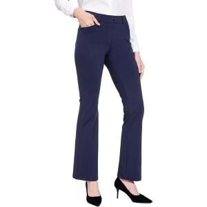 imagebaleaf Womens Dress Pants 29quot31quot Yoga Work Pants Straight LegBootcut Pull On Slacks Business Casual Office PocketsNavy Blue