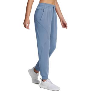 imagebaleaf Womens Fleece Lined Pants Joggers WaterResistant Zipper Pocket Thermal Sweatpants Winter Running Hiking Jogging01blue