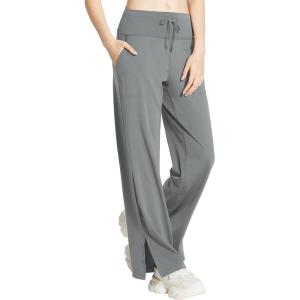 imagebaleaf Womens Loose Yoga Pants Wide Leg Athletic Pants High Waisted Casual Lounge Drawstring Sweatpants with PocketsDark Grey