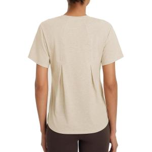 imagebaleaf Womens Workout Tops Short Sleeve Loose Fit Yoga Athletic Shirts Lightweight Moisture Wicking Running TopHeather Khaki