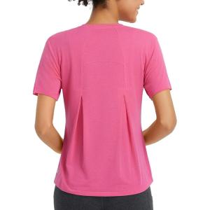 imagebaleaf Womens Workout Tops Short Sleeve Loose Fit Yoga Athletic Shirts Lightweight Moisture Wicking Running TopPink