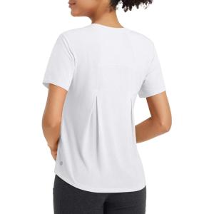 imagebaleaf Womens Workout Tops Short Sleeve Loose Fit Yoga Athletic Shirts Lightweight Moisture Wicking Running TopWhite