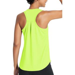 imagebaleaf Workout Tank Tops for Women Sleeveless Athletic Top Loose Fit Running Shirts High Neck Yoga Gym Clothes01fluorescent Green