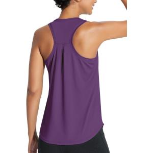 imagebaleaf Workout Tank Tops for Women Sleeveless Athletic Top Loose Fit Running Shirts High Neck Yoga Gym Clothes01purple