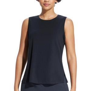 imagebaleaf Workout Tank Tops for Women Sleeveless Athletic Top Loose Fit Running Shirts High Neck Yoga Gym ClothesBlack