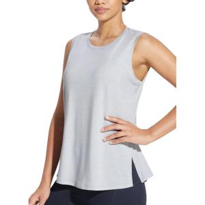 imagebaleaf Workout Tank Tops for Women Sleeveless Athletic Top Loose Fit Running Shirts High Neck Yoga Gym ClothesGrey