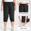 imagebaleaf Plus Size Pants for Women Hiking Cargo Water Resistant UPF 50 Cargo Joggers Zipper PocketsBlack