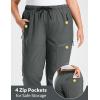 imagebaleaf Plus Size Pants for Women Hiking Cargo Water Resistant UPF 50 Cargo Joggers Zipper PocketsDark Gray