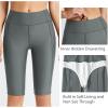 imagebaleaf Womens 12 Swim Shorts UPF 50 High Waisted Long Board Shorts with 2 PocketsDark Grey