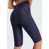 imagebaleaf Womens 12 Swim Shorts UPF 50 High Waisted Long Board Shorts with 2 PocketsNavy Upgrade Elastic Drawcord