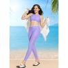 imagebaleaf Womens 28quot High Waisted Swim Pants Swimming Leggings Sun Protection Modest Swimsuits UPF50 with PocketsPurple