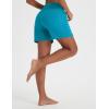 imagebaleaf Womens 5quot Swim Shorts High Waisted Quick Dry Swimming Bottom Boxer Liner Board Beach Shorts with Zipper PocketsAqua Blue
