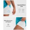 imagebaleaf Womens 5quot Swim Shorts High Waisted Quick Dry Swimming Bottom Boxer Liner Board Beach Shorts with Zipper PocketsAqua Blue