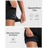 imagebaleaf Womens 5quot Swim Shorts High Waisted Quick Dry Swimming Bottom Boxer Liner Board Beach Shorts with Zipper PocketsBlack
