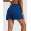 imagebaleaf Womens 5quot Swim Shorts High Waisted Quick Dry Swimming Bottom Boxer Liner Board Beach Shorts with Zipper PocketsNavy Blue