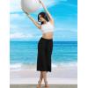 imagebaleaf Womens Capri Beach Pants Wide Leg Quick Dry Lightweight Capris UPF50 Casual Sweatpants Swim PantsBlack
