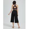 imagebaleaf Womens Capri Beach Pants Wide Leg Quick Dry Lightweight Capris UPF50 Casual Sweatpants Swim PantsBlack