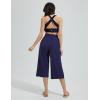 imagebaleaf Womens Capri Beach Pants Wide Leg Quick Dry Lightweight Capris UPF50 Casual Sweatpants Swim PantsNavy Blue