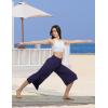 imagebaleaf Womens Capri Beach Pants Wide Leg Quick Dry Lightweight Capris UPF50 Casual Sweatpants Swim PantsNavy Blue