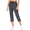 imagebaleaf Womens Hiking Cargo Capris Outdoor Lightweight Water Resistant Pants UPF 50 Zipper Pockets02deep Graycapri