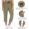 imagebaleaf Womens Hiking Cargo Capris Outdoor Lightweight Water Resistant Pants UPF 50 Zipper Pockets02light Greencapri