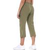 imagebaleaf Womens Hiking Cargo Capris Outdoor Lightweight Water Resistant Pants UPF 50 Zipper Pockets02light Greencapri