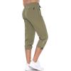 imagebaleaf Womens Hiking Cargo Capris Outdoor Lightweight Water Resistant Pants UPF 50 Zipper Pockets02light Greencapri