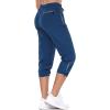 imagebaleaf Womens Hiking Cargo Capris Outdoor Lightweight Water Resistant Pants UPF 50 Zipper Pockets02navy Bluecapri