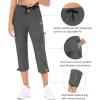 imagebaleaf Womens Hiking Cargo Capris Outdoor Lightweight Water Resistant Pants UPF 50 Zipper Pockets02steel Graycapri