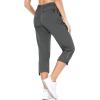 imagebaleaf Womens Hiking Cargo Capris Outdoor Lightweight Water Resistant Pants UPF 50 Zipper Pockets02steel Graycapri