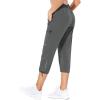 imagebaleaf Womens Hiking Cargo Capris Outdoor Lightweight Water Resistant Pants UPF 50 Zipper Pockets02steel Graycapri