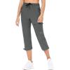 imagebaleaf Womens Hiking Cargo Capris Outdoor Lightweight Water Resistant Pants UPF 50 Zipper Pockets02steel Graycapri