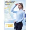 imagebaleaf Womens SunDur SPF Shirts Permanent UPF 50 Crop Jacket Long Sleeve Sun Protection Clothing Full Zip Quick Dry HikingBlue